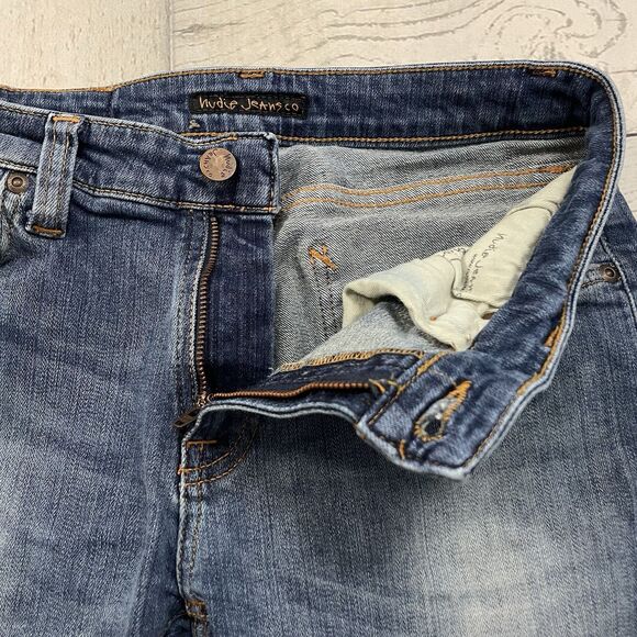 Nudie Jeans Co. Men's W30 x L32 Blue Skinny Lin Medium Wash 5-Pocket Denim Jeans - Picture 5 of 11